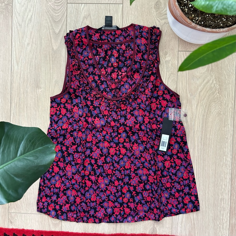 NWT Marc by Marc Jacobs flower pattern sleeveless shirt - Picture 1 of 6